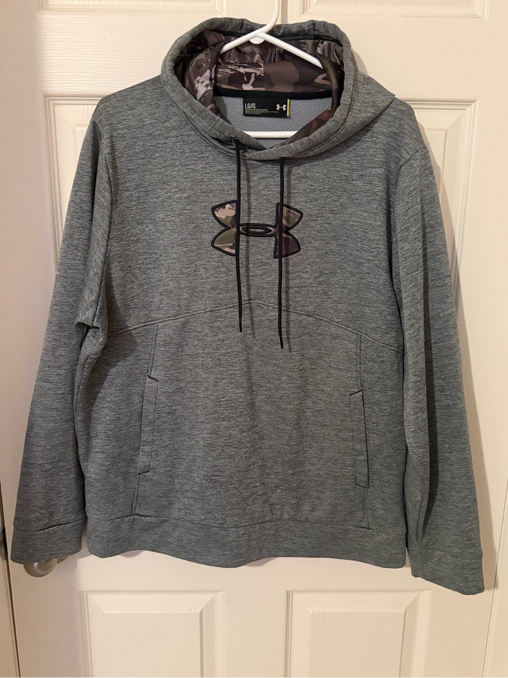 Under Armour Gray Pullover Hoodie with Camo Logo